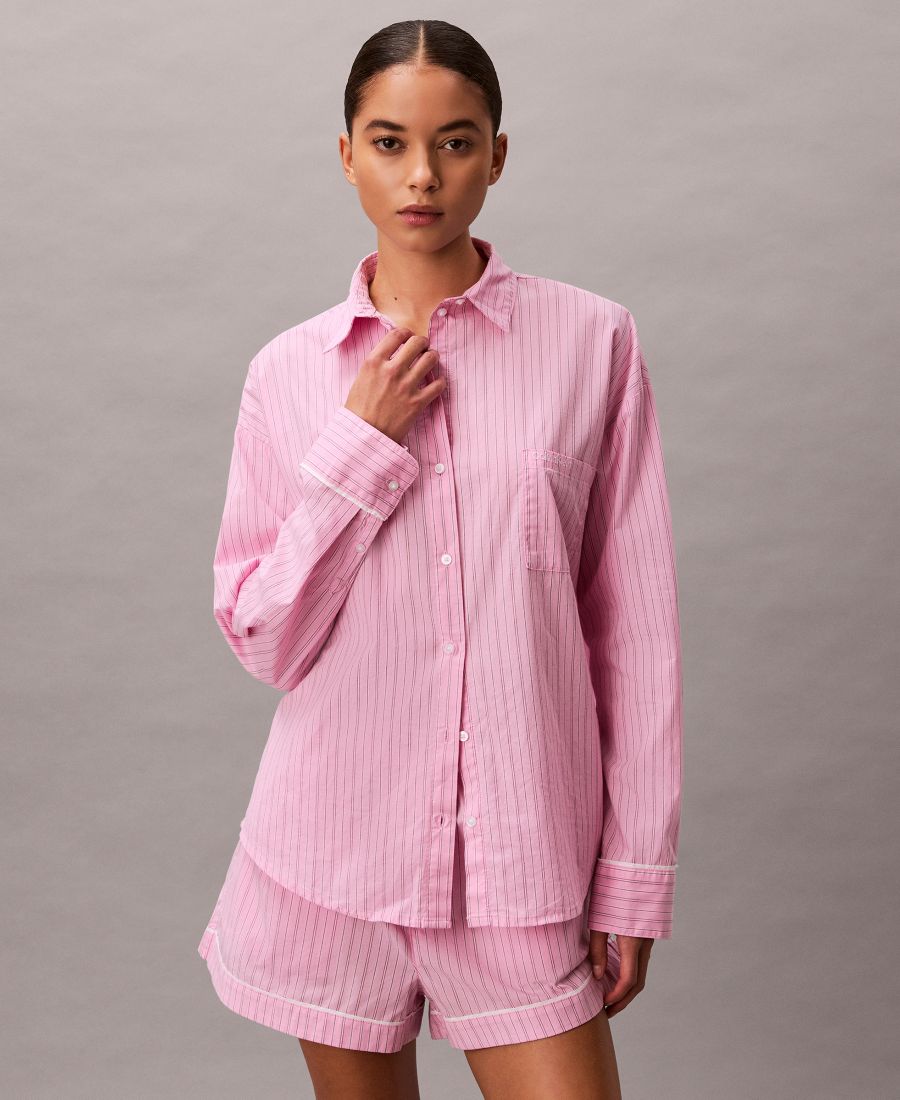 Женская пижамная рубашка из поплина ко Дню святого Валентина на пуговицах Calvin Klein, Pink Essence Stripe
Женская пижамная рубашка из поплина ко Дню святого Валентина на пуговицах Calvin Klein, Pink Essence Stripe