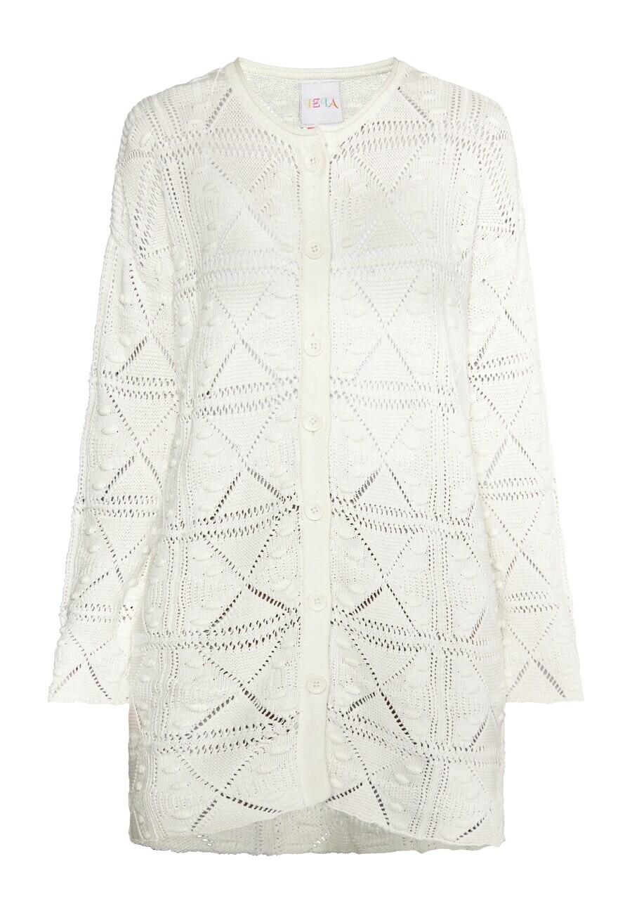 Вязаный кардиган IZIA Knit Cardigan Lomasi, белый 
Вязаный кардиган IZIA Knit Cardigan Lomasi, белый