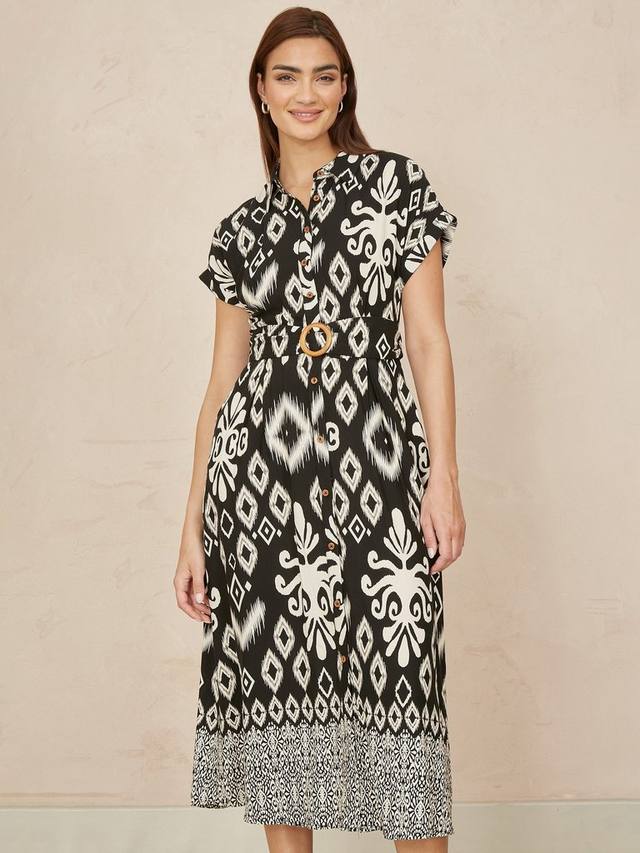 Платье миди-рубашка с поясом Yumi, черный
Платье миди-рубашка с поясом Yumi, черный