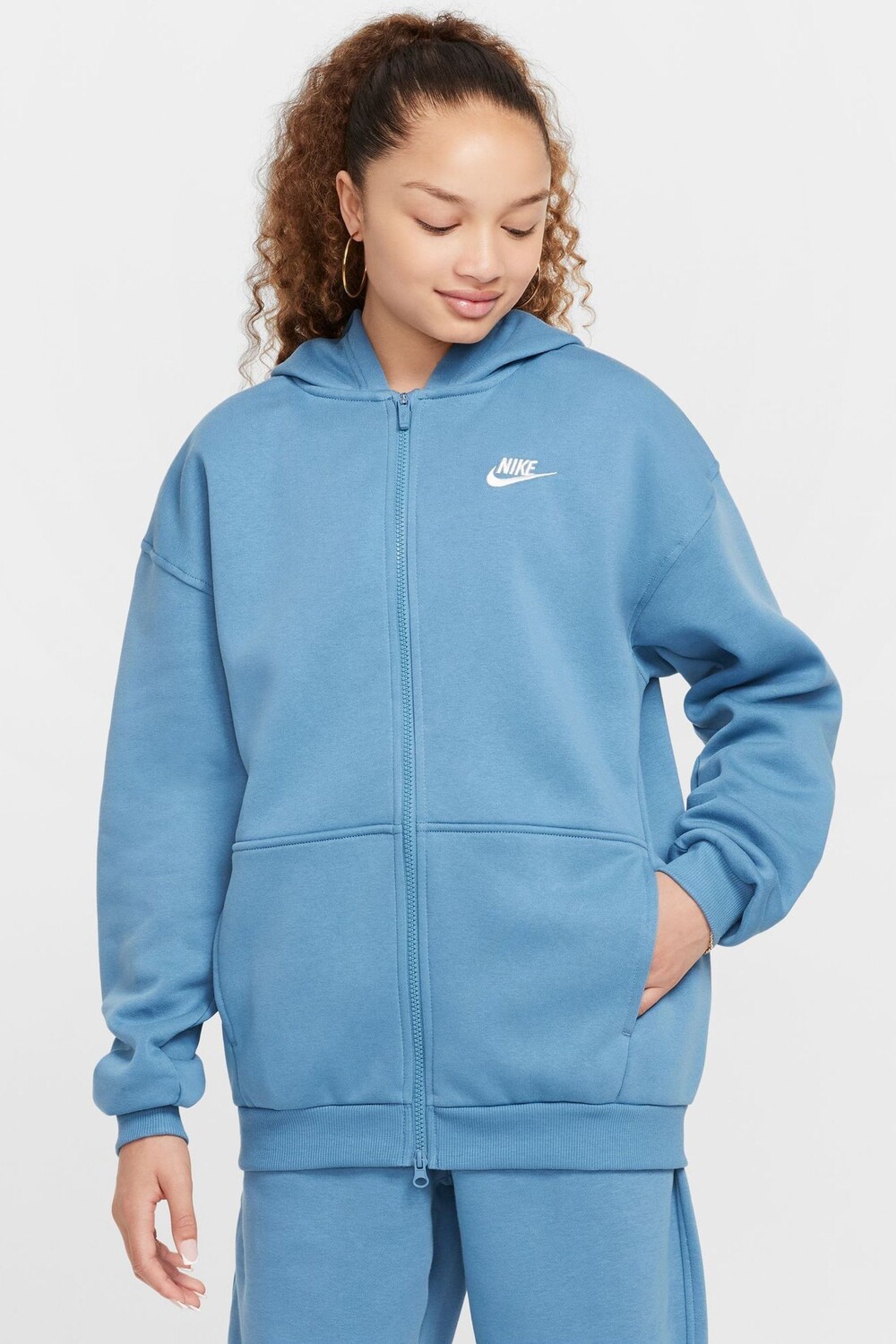 Толстовка свободного покроя из флиса с застежкой молнией Nike, синий
Толстовка свободного покроя из флиса с застежкой молнией Nike, синий