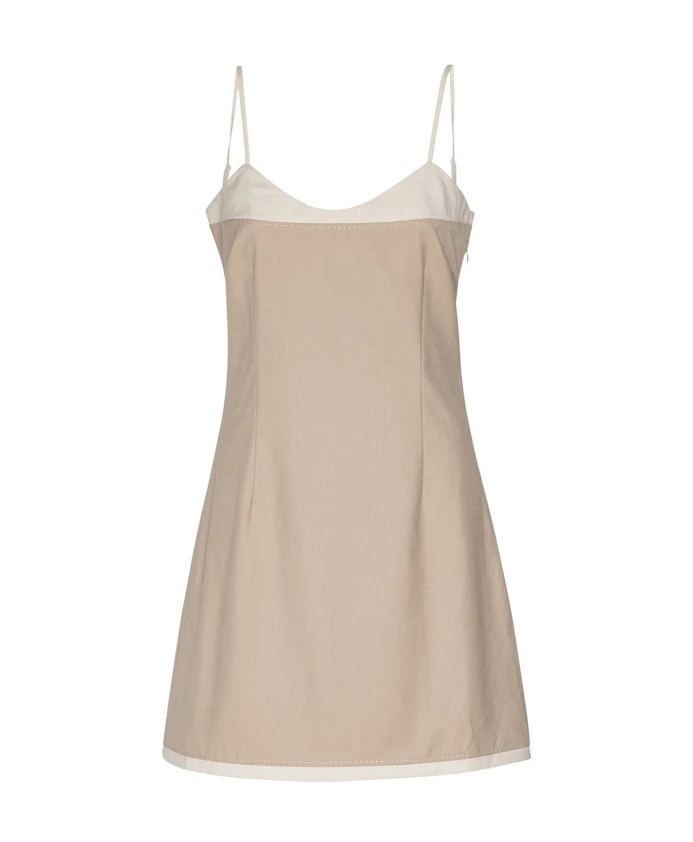 Элегантное мини-платье с контрастными деталями Remain Birger Christensen, бежевый
Элегантное мини-платье с контрастными деталями Remain Birger Christensen, бежевый