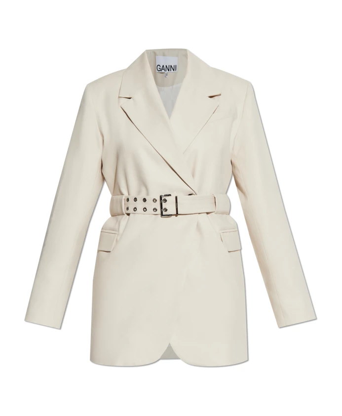 Блейзер с поясом Ganni, бежевый
Блейзер с поясом Ganni, бежевый