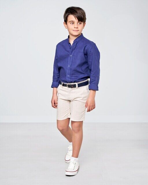 Шорты-бермуды для мальчика из льняной ткани с петлями для ремня на талии Spagnolo, бежевый
Шорты-бермуды для мальчика из льняной ткани с петлями для ремня на талии Spagnolo, бежевый