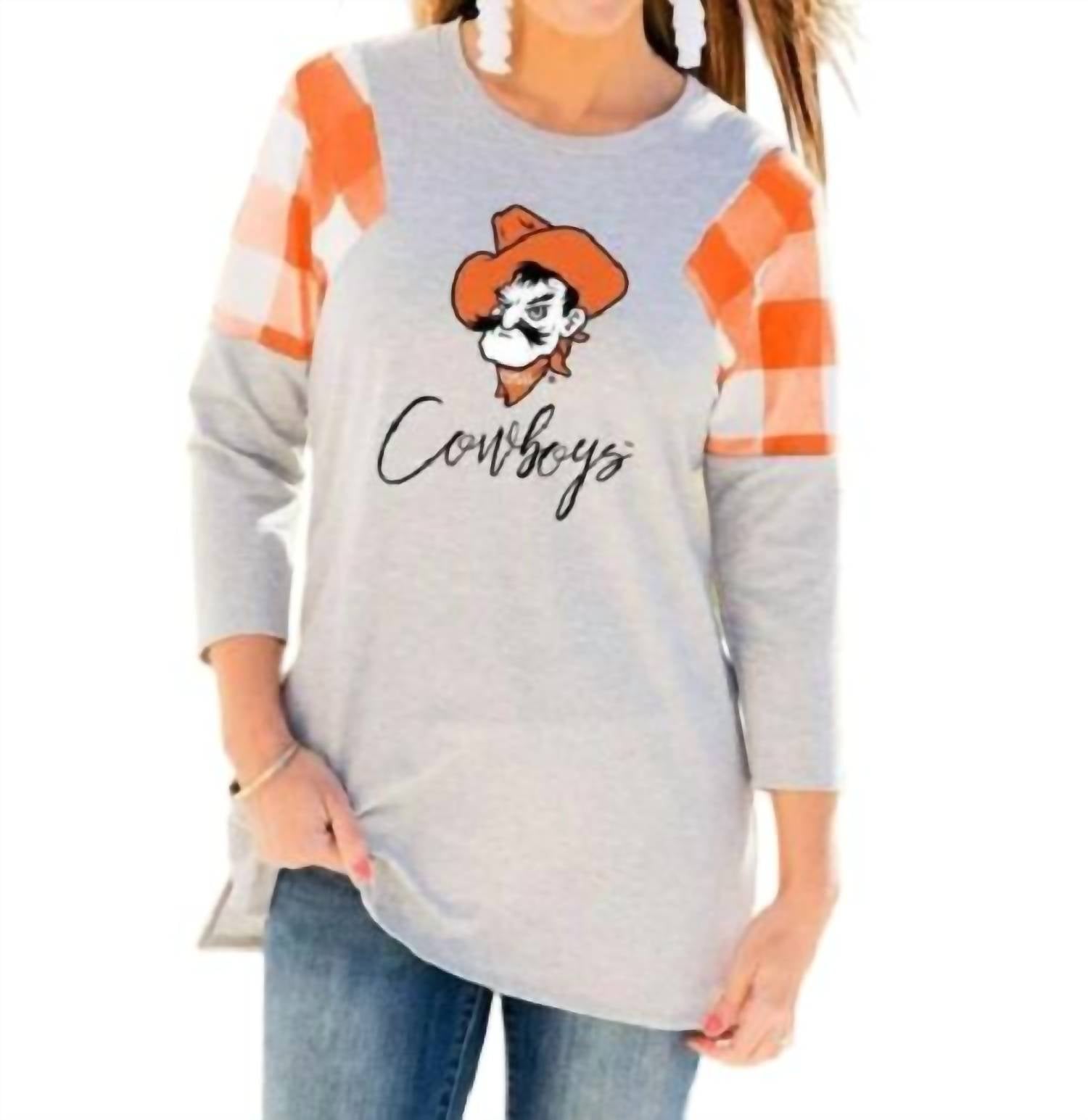 Туника Oklahoma State University Get In Check серого/оранжевого цвета Gameday Couture
Туника Oklahoma State University Get In Check серого/оранжевого цвета Gameday Couture