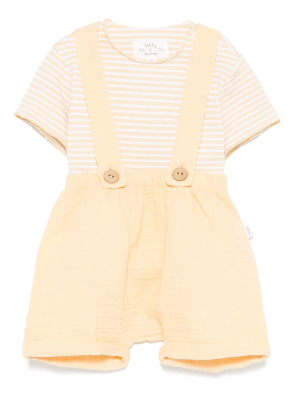 Комплект из шортов и футболки в полоску TEDDY & MINOU, желтый
Комплект из шортов и футболки в полоску TEDDY & MINOU, желтый