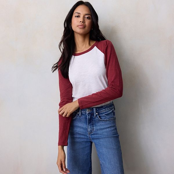 Футболка с длинным рукавом реглан Petite Lc Lauren Conrad, Berry Magnolia
Футболка с длинным рукавом реглан Petite Lc Lauren Conrad, Berry Magnolia