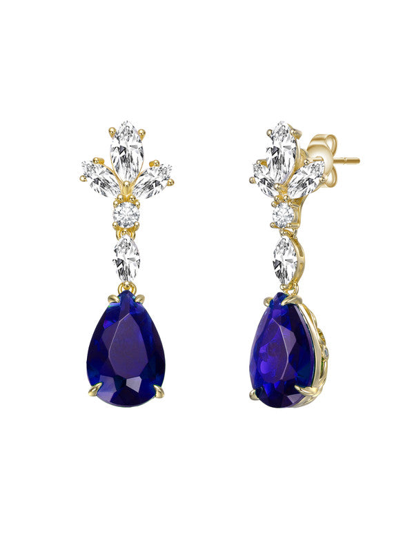 Серьги-подвески из стерлингового серебра 14 карат с позолотой и цветными кубическими цирконами Genevive, Sapphire Blue
Серьги-подвески из стерлингового серебра 14 карат с позолотой и цветными кубическими цирконами Genevive, Sapphire Blue
