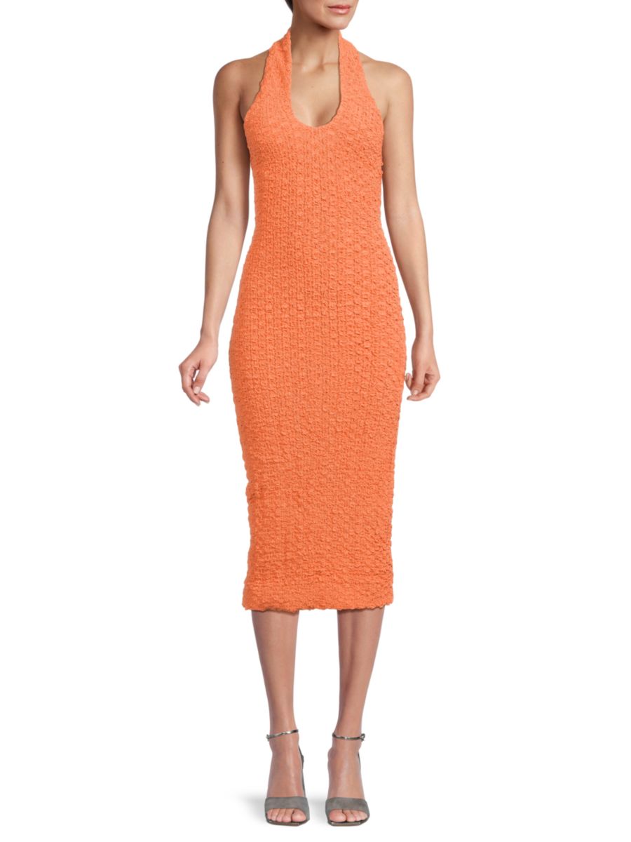 Платье миди с фактурным принтом и вырезом-халтер Popcorn Third Form, оранжевый
Платье миди с фактурным принтом и вырезом-халтер Popcorn Third Form, оранжевый