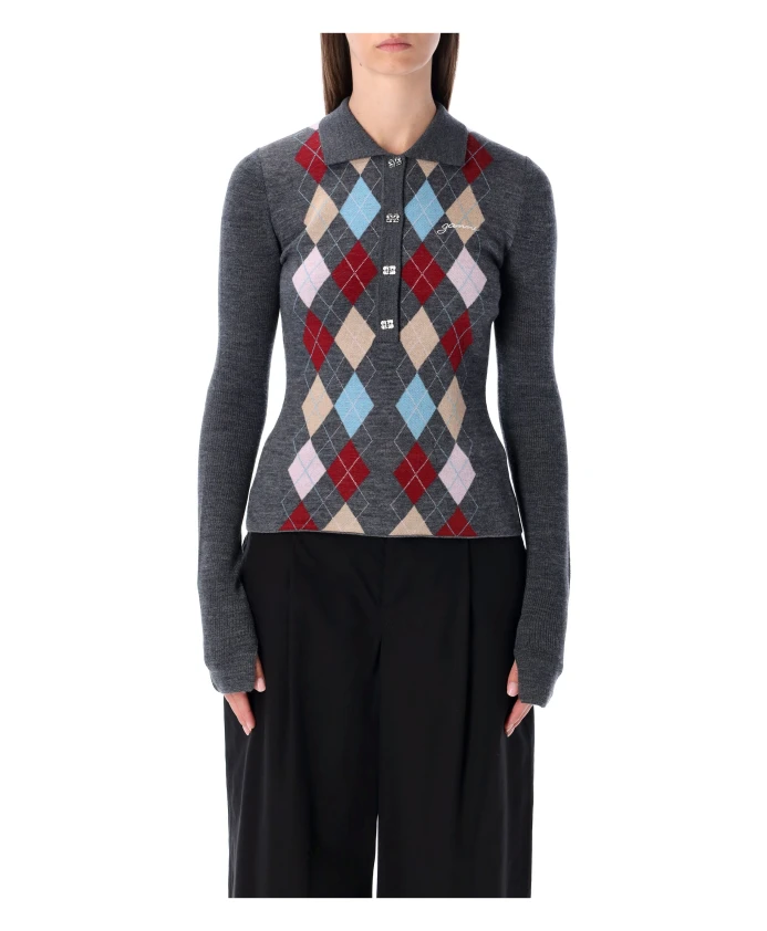 Вязаная рубашка поло Ganni, мультиколор
Вязаная рубашка поло Ganni, мультиколор