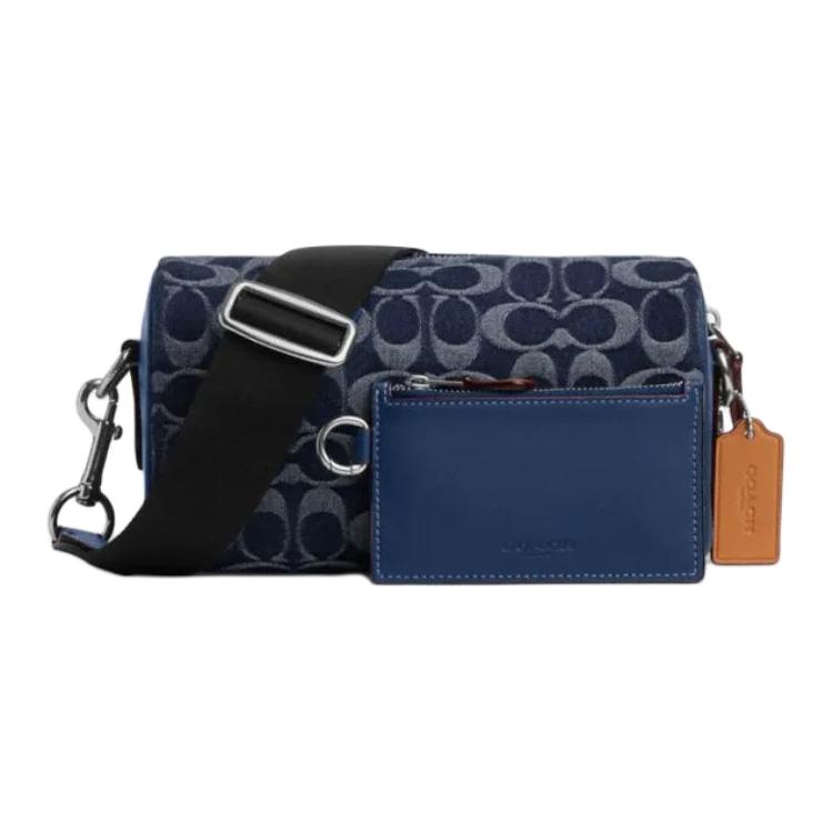 COACH Аксель Тканевый поясной рюкзак малый размер мужской синий 
COACH Аксель Тканевый поясной рюкзак малый размер мужской синий