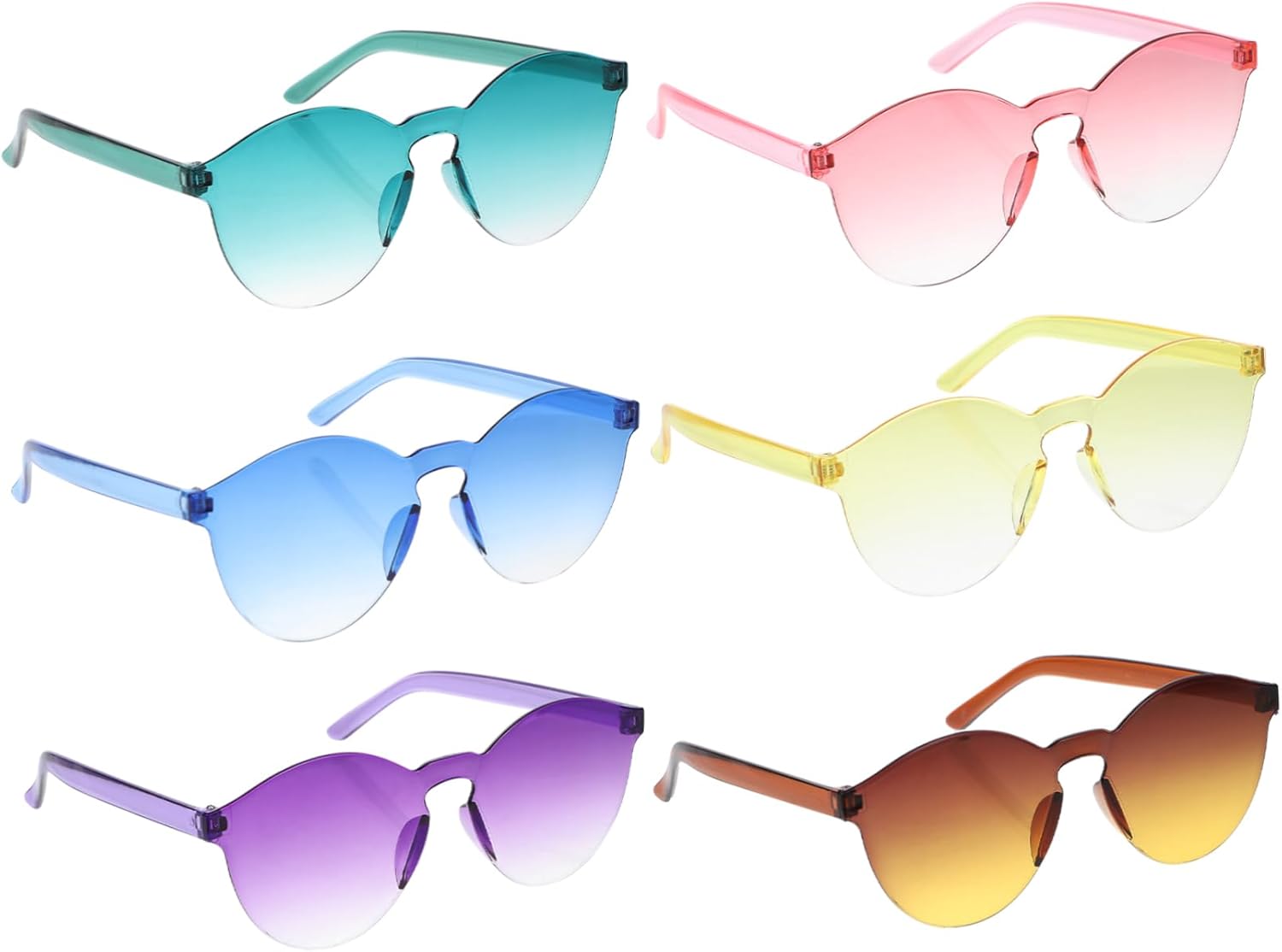 6 пар солнцезащитных очков без оправы с градиентным переходом цвета. Стильные очки без оправы для пляжных вечеринок. Шикарные цвета, идеально подходящие для нарядов и групповых фотосессий FOMIYES, Assorted Color
6 пар солнцезащитных очков без оправы с градиентным переходом цвета. Стильные очки без оправы для пляжных вечеринок. Шикарные цвета, идеально подходящие для нарядов и групповых фотосессий FOMIYES, Assorted Color