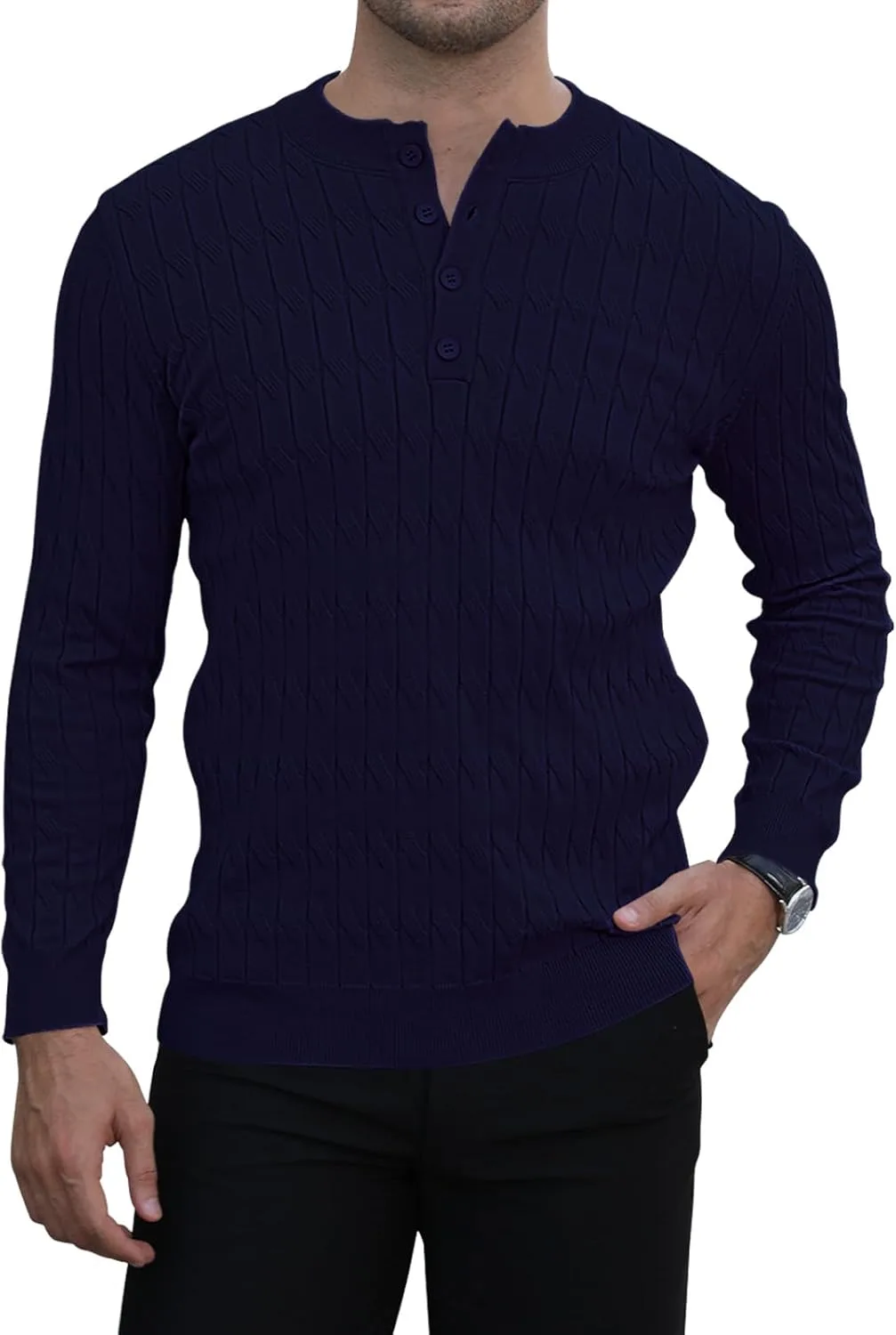 MLANM мужской свитер-хенли с длинным рукавом
MLANM мужской свитер-хенли с длинным рукавом