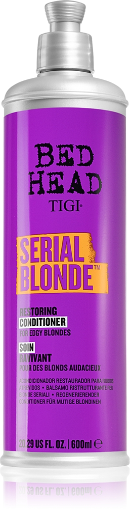 Восстанавливающий кондиционер Bed Head Serial Blonde для светлых и осветленных волос Tigi, 600 мл
Восстанавливающий кондиционер Bed Head Serial Blonde для светлых и осветленных волос Tigi, 600 мл
