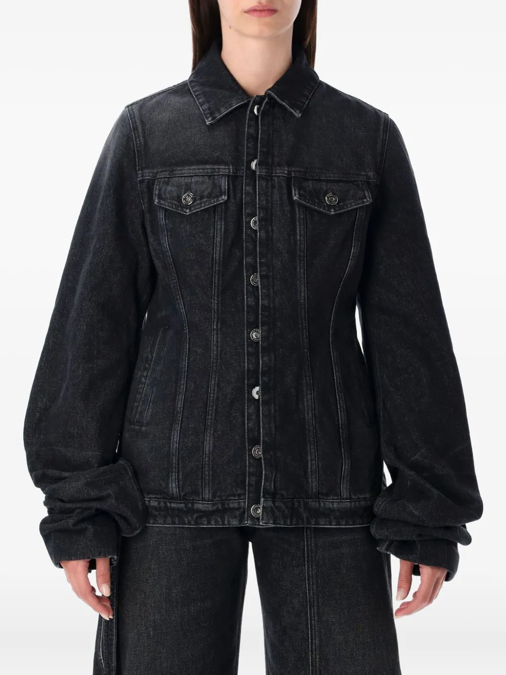 Джинсовая куртка с объемными рукавами Jean Paul Gaultier, черный
Джинсовая куртка с объемными рукавами Jean Paul Gaultier, черный