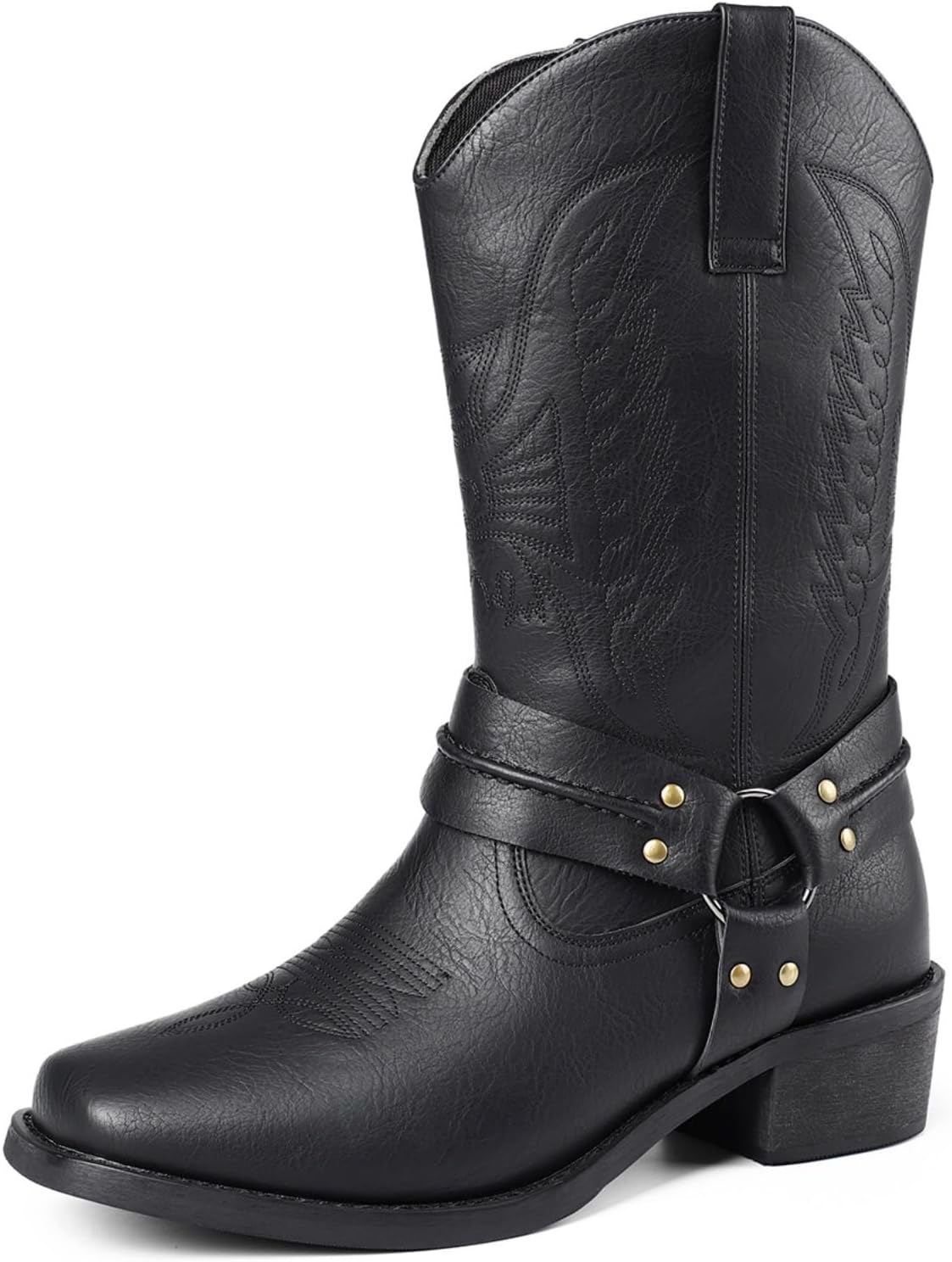 Мужские байкерские сапоги Azttoztto средней высоты до икры, с квадратным носком, вестерн-ковбойские, без шнуровки, для повседневной носки, черный
Мужские байкерские сапоги Azttoztto средней высоты до икры, с квадратным носком, вестерн-ковбойские, без шнуровки, для повседневной носки, черный