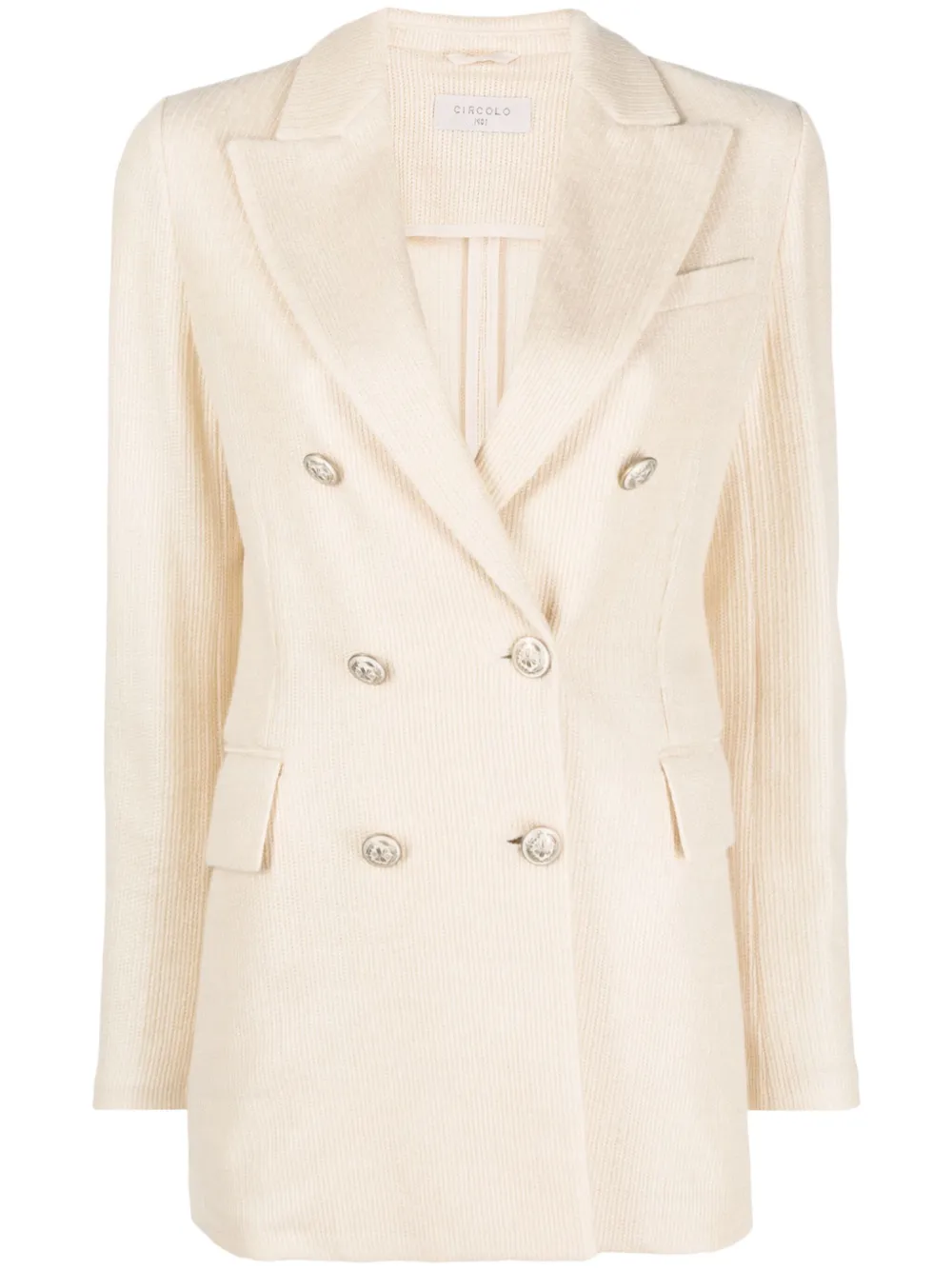 Фактурный двубортный блейзер Circolo 1901, нейтральный
Фактурный двубортный блейзер Circolo 1901, нейтральный
