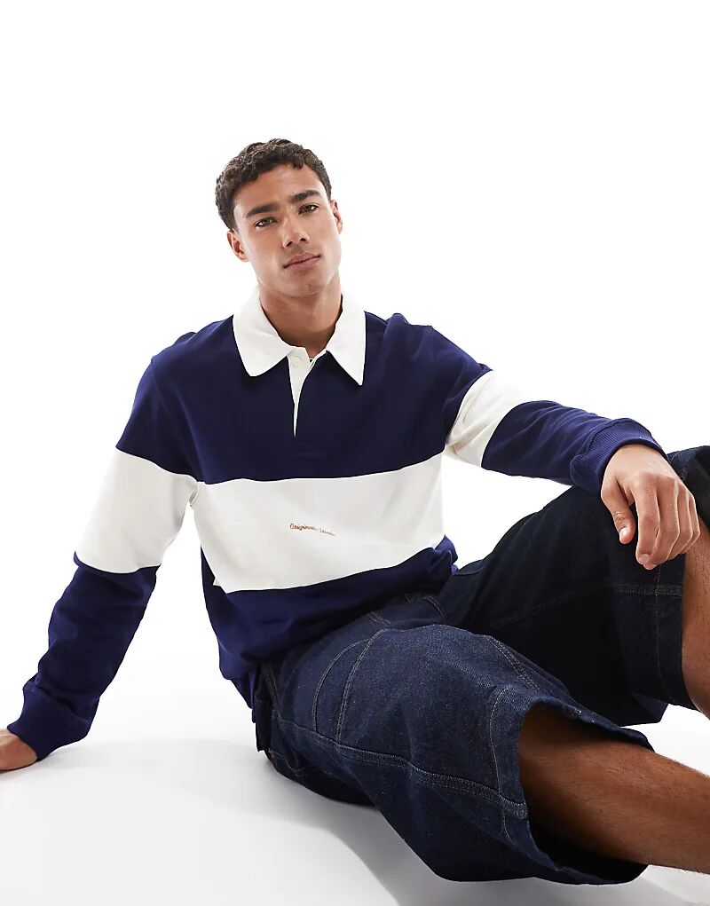 Футболка для регби Jack & Jones в синюю и белую полоску
Футболка для регби Jack & Jones в синюю и белую полоску