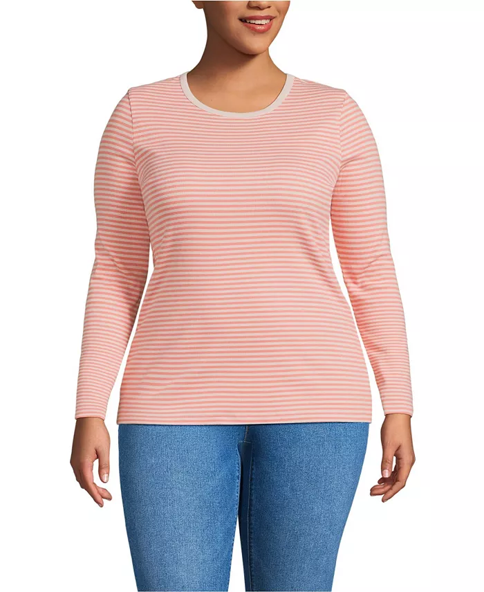 Футболка больших размеров с длинным рукавом и микрорубчиком Lands' End, розовый
Футболка больших размеров с длинным рукавом и микрорубчиком Lands' End, розовый