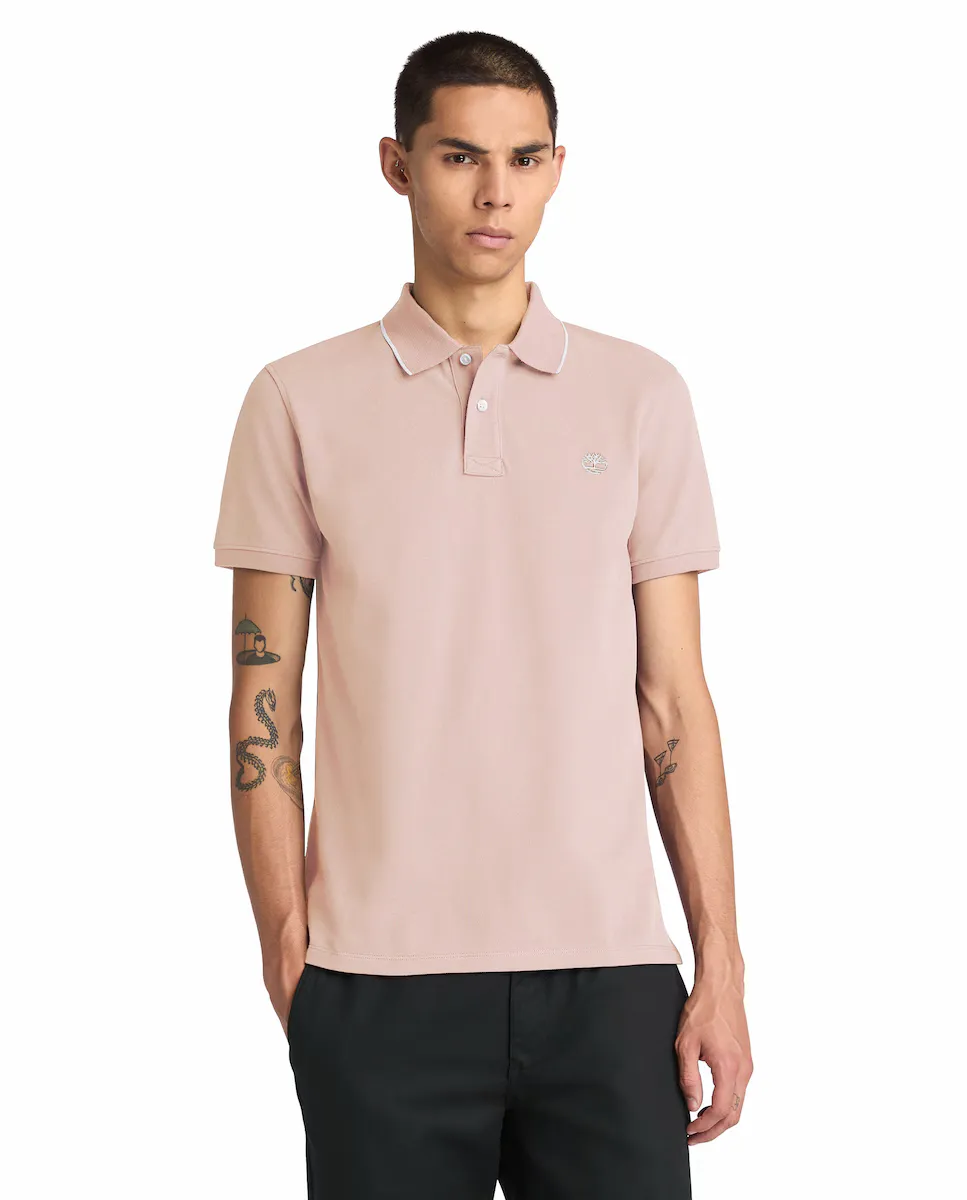 Мужская поло с коротким рукавом и полосатой вышивкой на воротнике Timberland, розовый
Мужская поло с коротким рукавом и полосатой вышивкой на воротнике Timberland, розовый
