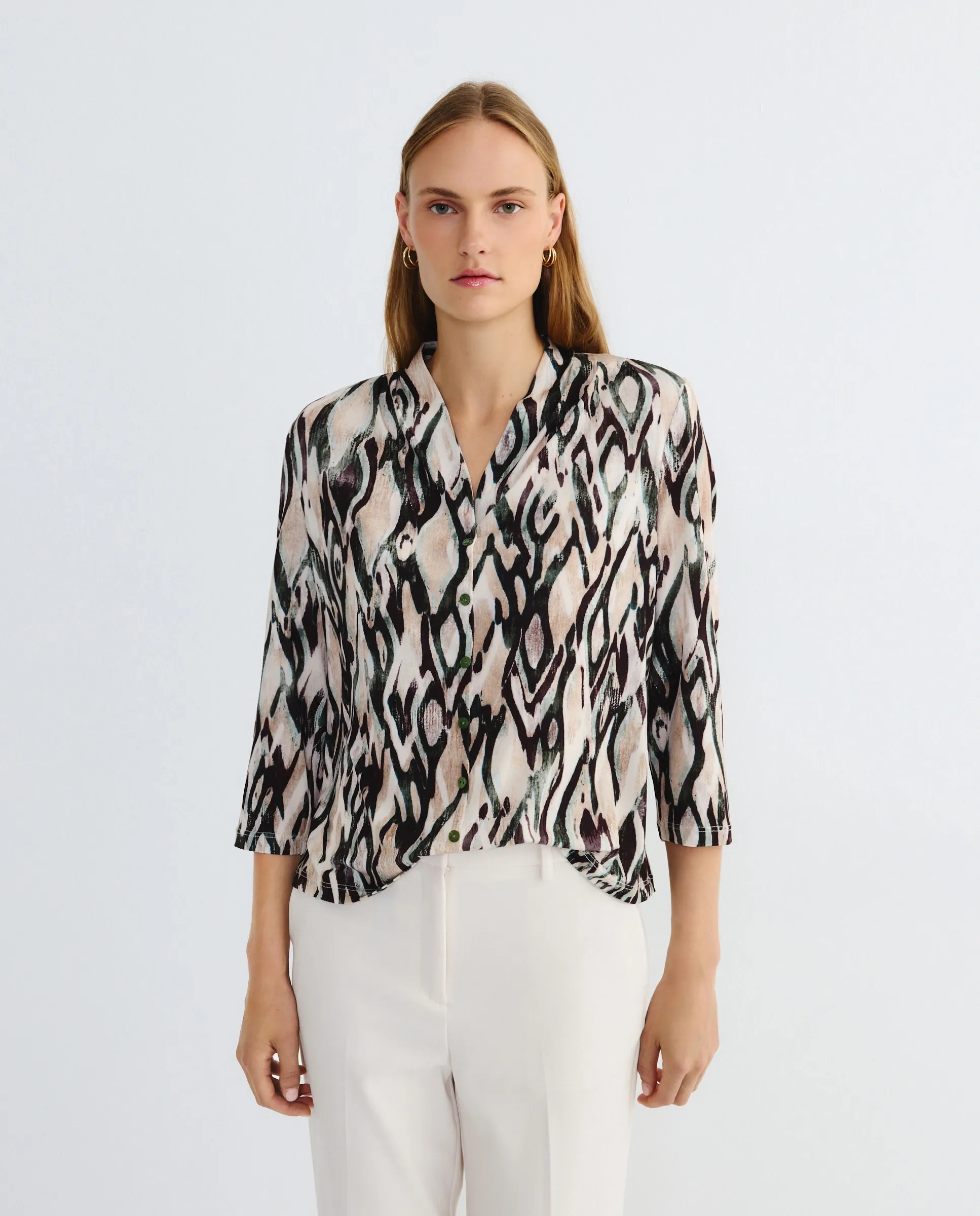 Женская блузка с принтом, рукав три четверти Zermatt, зеленый
Женская блузка с принтом, рукав три четверти Zermatt, зеленый