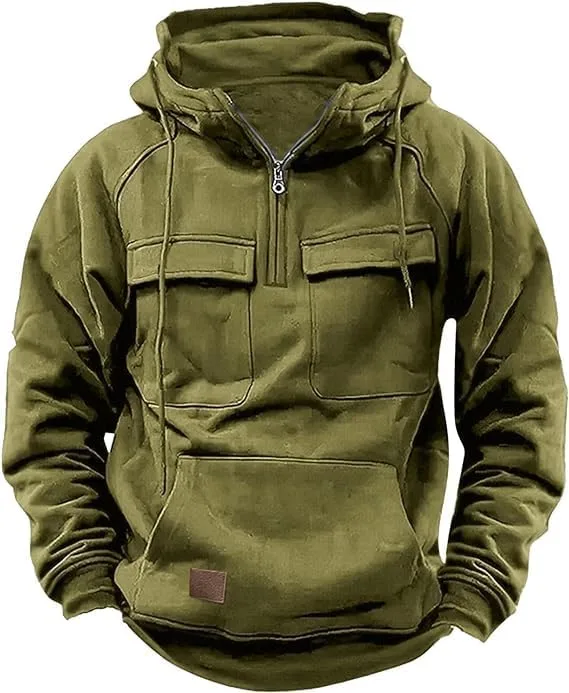 Мужская тактическая толстовка с капюшоном и молнией на четверть QARMAX
Мужская тактическая толстовка с капюшоном и молнией на четверть QARMAX