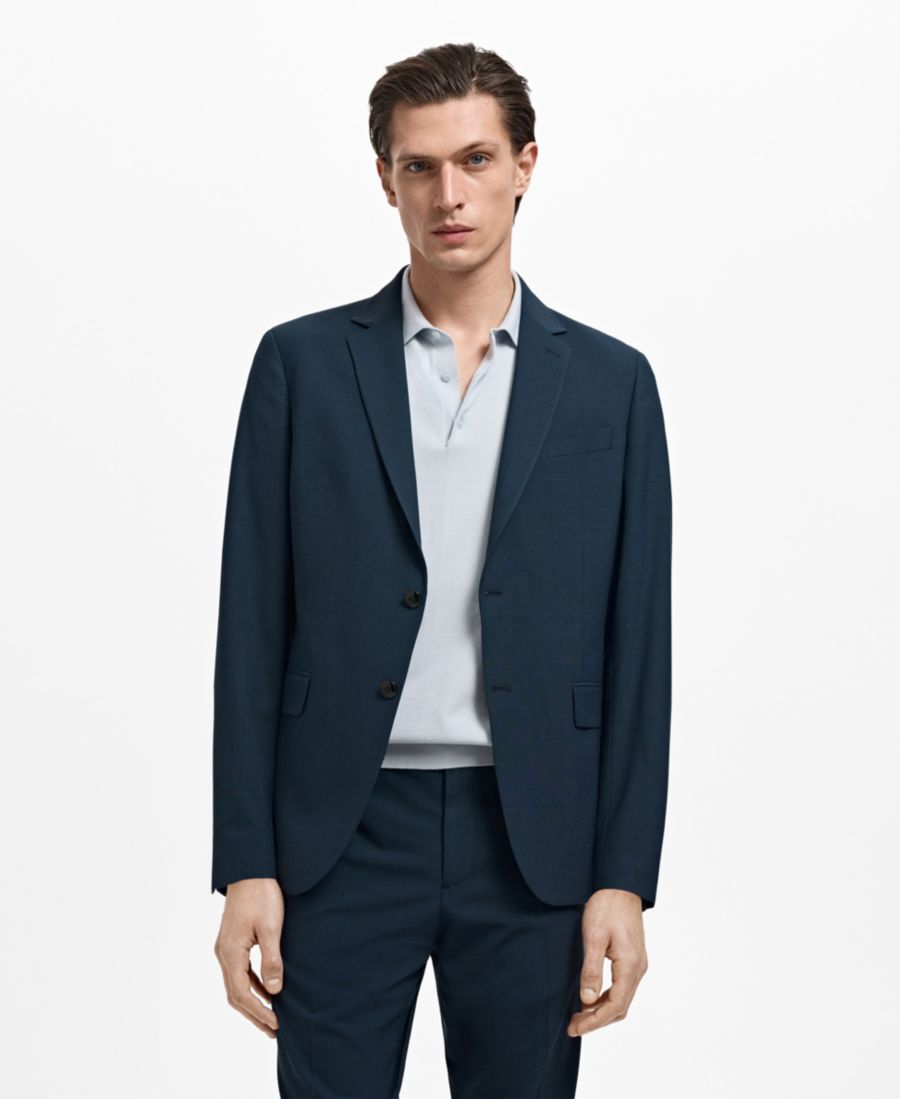 Мужской пиджак из эластичной ткани, приталенного кроя MANGO, Indigo Blue
Мужской пиджак из эластичной ткани, приталенного кроя MANGO, Indigo Blue