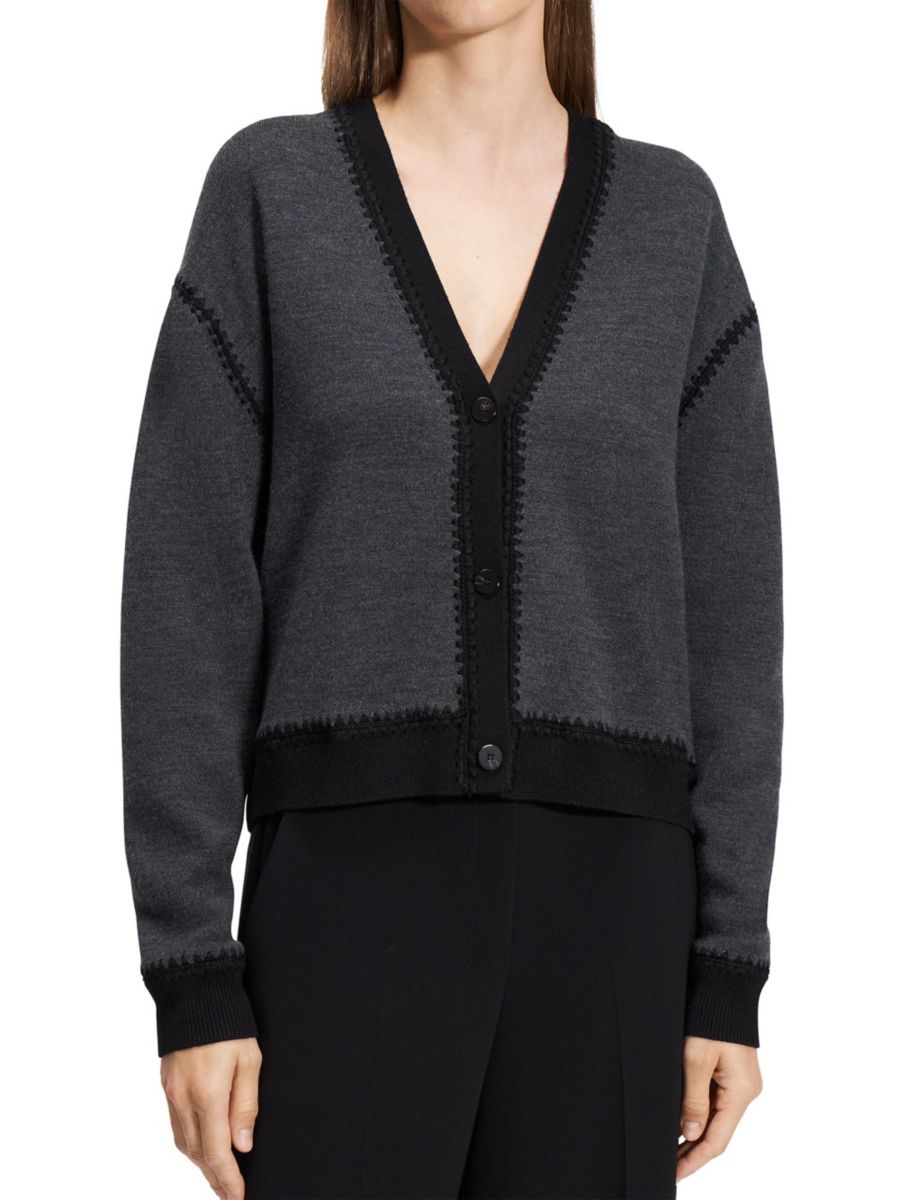 Кардиган из шерстяного одеяла Theory, цвет Pestle Melange Black
Кардиган из шерстяного одеяла Theory, цвет Pestle Melange Black