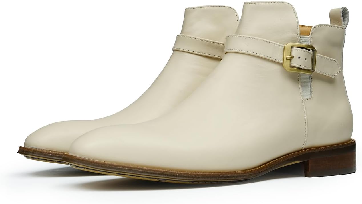 Мужские кожаные ботинки Santimon Chelsea для вечернего и повседневного ношения- модные ботильоны с пряжкой и боковой молнией, каблук на слоеной подошве, бизнес-кэжуал, для торжеств, свадеб и официальных мероприятий, бежевый
Мужские кожаные ботинки Santimon Chelsea для вечернего и повседневного ношения- модные ботильоны с пряжкой и боковой молнией, каблук на слоеной подошве, бизнес-кэжуал, для торжеств, свадеб и официальных мероприятий, бежевый