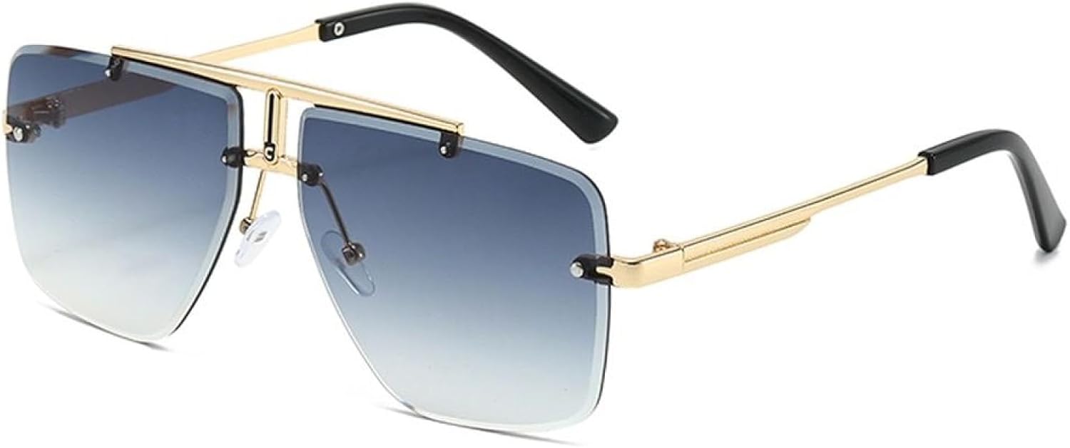 Солнцезащитные очки с двойной перемычкой, без оправы, винтажная оправа, мужские солнцезащитные очки с градиентными линзами и защитой от УФ-излучения SZVVBKK, Gold-gradient Gray
Солнцезащитные очки с двойной перемычкой, без оправы, винтажная оправа, мужские солнцезащитные очки с градиентными линзами и защитой от УФ-излучения SZVVBKK, Gold-gradient Gray