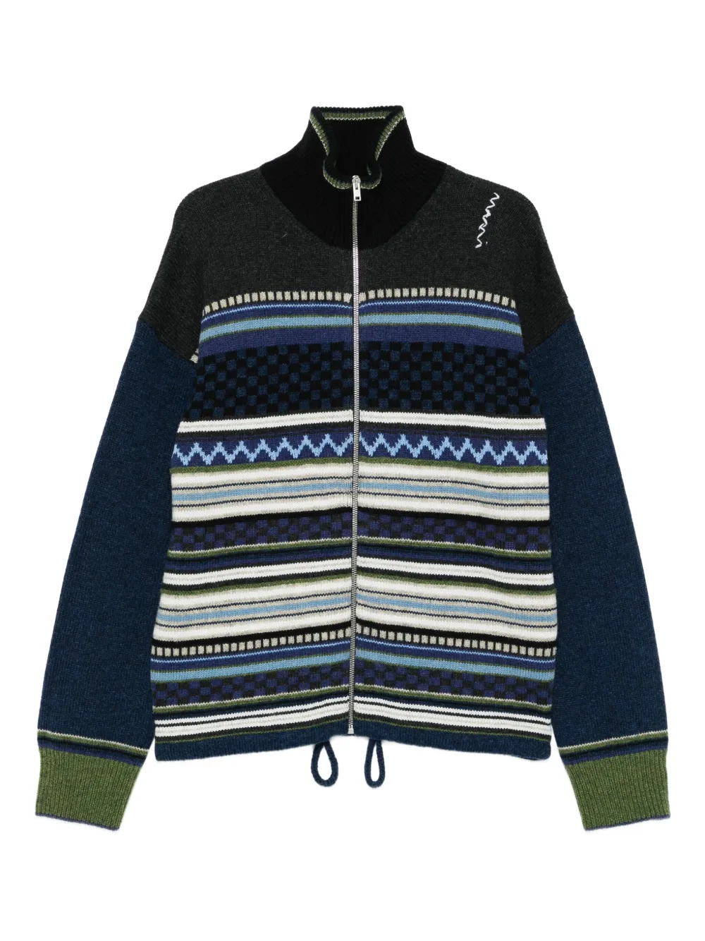 Полосатый кардиган на молнии Marni, синий
Полосатый кардиган на молнии Marni, синий