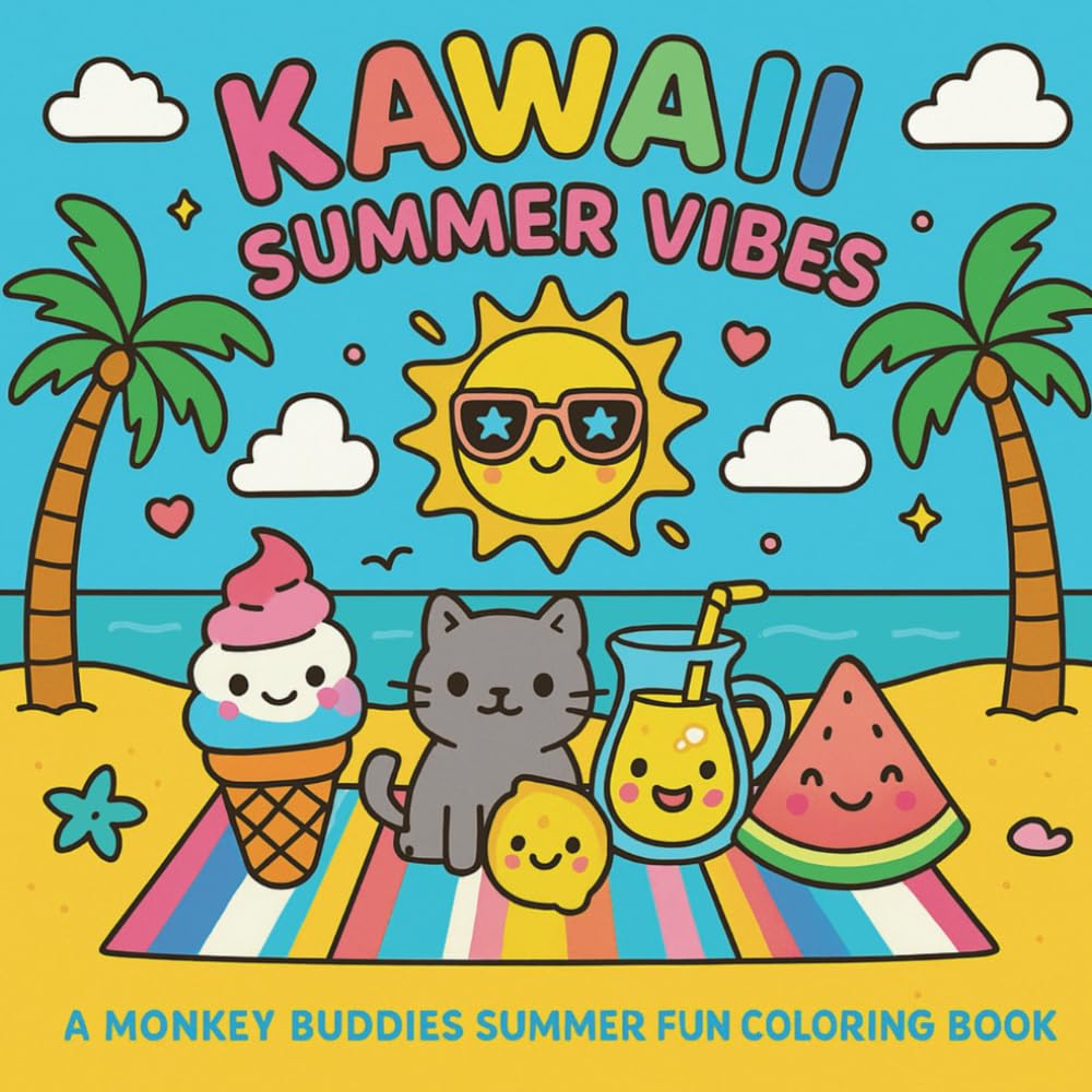 Kawaii Summer Vibes: A Monkey Buddies Summer Fun Coloring Book (Independently published)
Kawaii Summer Vibes: A Monkey Buddies Summer Fun Coloring Book (Independently published)