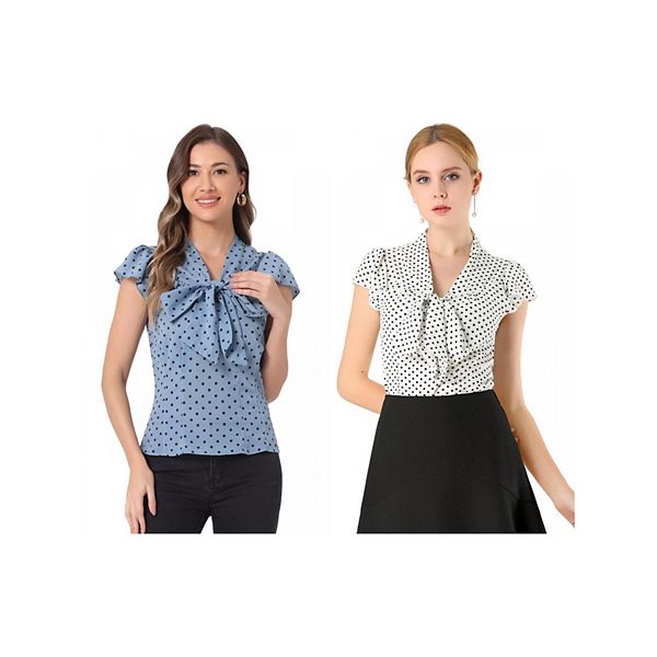 2 упаковки женской летней блузки с галстуком-бабочкой и рюшами Inspire Chic, White Grey Blue
2 упаковки женской летней блузки с галстуком-бабочкой и рюшами Inspire Chic, White Grey Blue