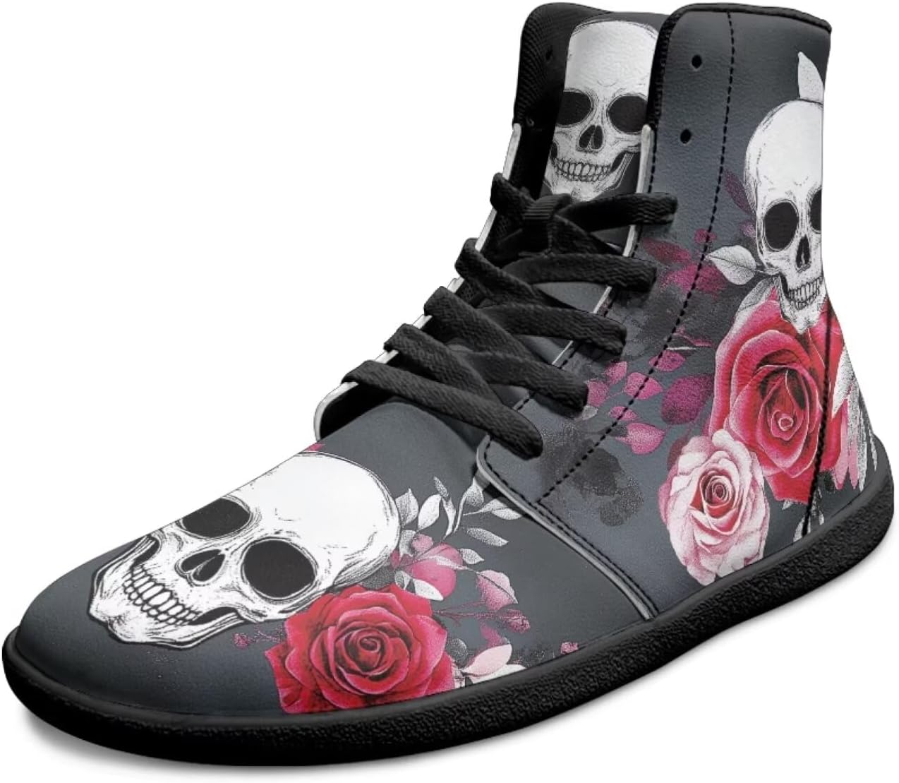 Высокие мужские кроссовки без скольжения с широким носком, дышащие ботильоны с нулевым перепадом высоты голенища для ходьбы Xixirimido, Roses Skull
Высокие мужские кроссовки без скольжения с широким носком, дышащие ботильоны с нулевым перепадом высоты голенища для ходьбы Xixirimido, Roses Skull