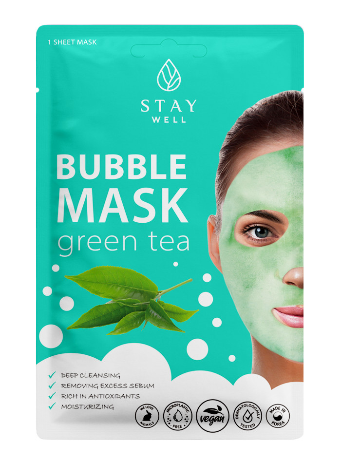 Моющаяся тканевая маска для лица deep cleansing bubble mask – green tea Stay Well, вес 20 гр.
Моющаяся тканевая маска для лица deep cleansing bubble mask – green tea Stay Well, вес 20 гр.
