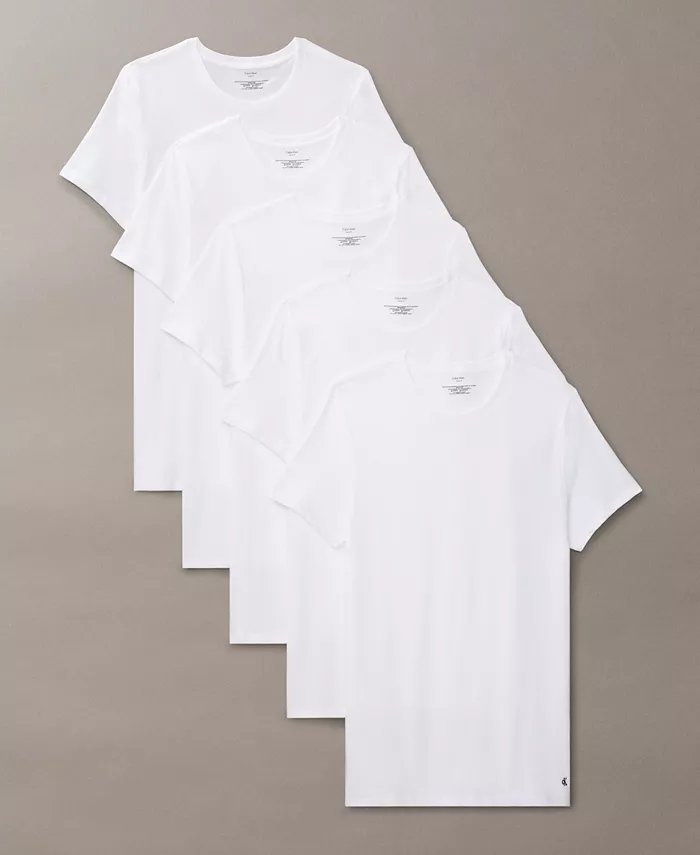 Мужские хлопковые классические футболки с круглым вырезом, 5 штук Calvin Klein, белый
Мужские хлопковые классические футболки с круглым вырезом, 5 штук Calvin Klein, белый
