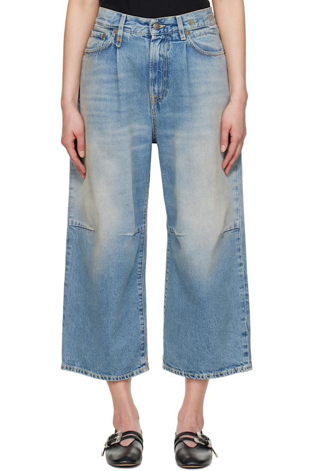 Кроп широкие джинсы R13, синий
Кроп широкие джинсы R13, синий