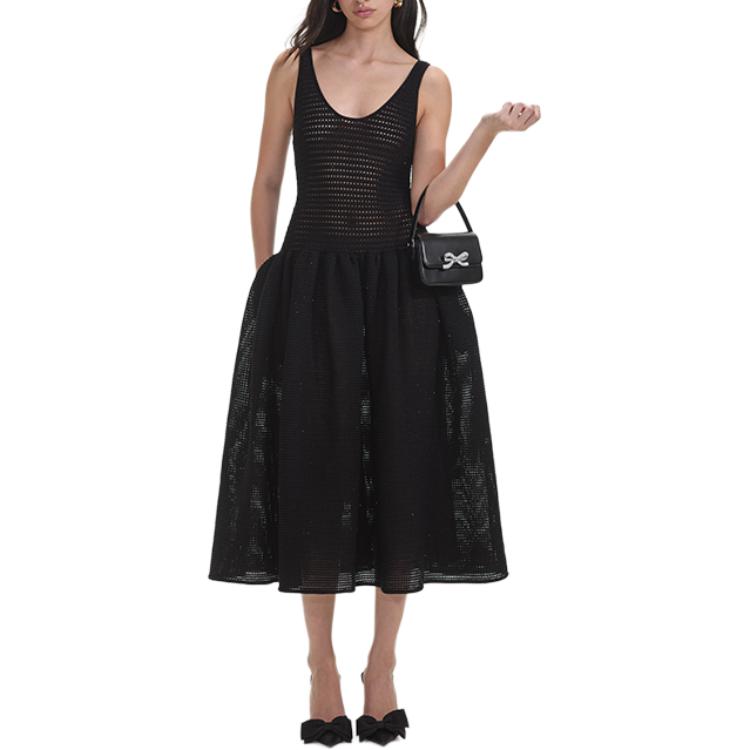 Self Portrait Классическое черное платье без рукавов
Self Portrait Классическое черное платье без рукавов