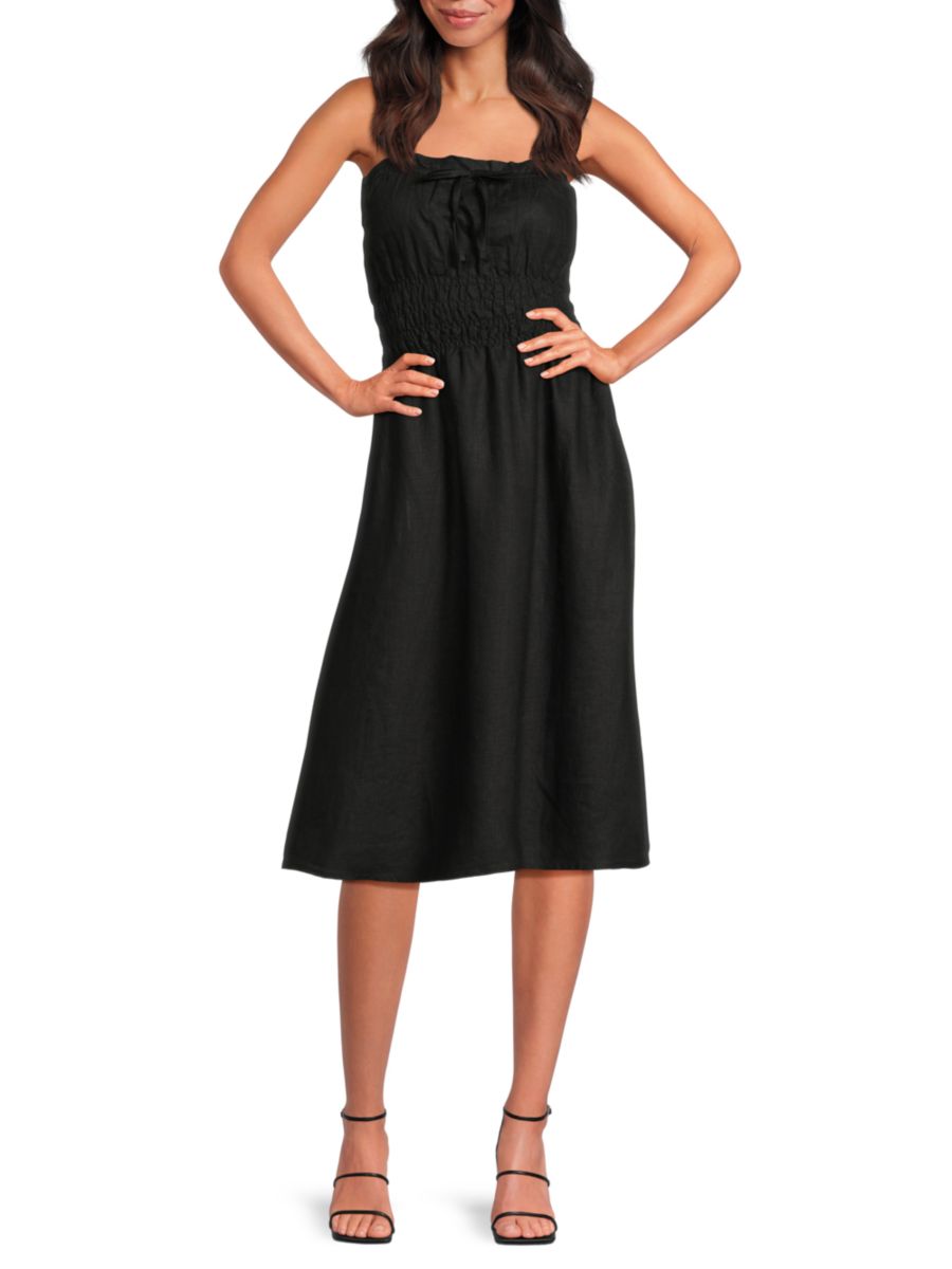 Платье миди из 100% льна со сборками и без бретелек Saks Fifth Avenue, черный
Платье миди из 100% льна со сборками и без бретелек Saks Fifth Avenue, черный