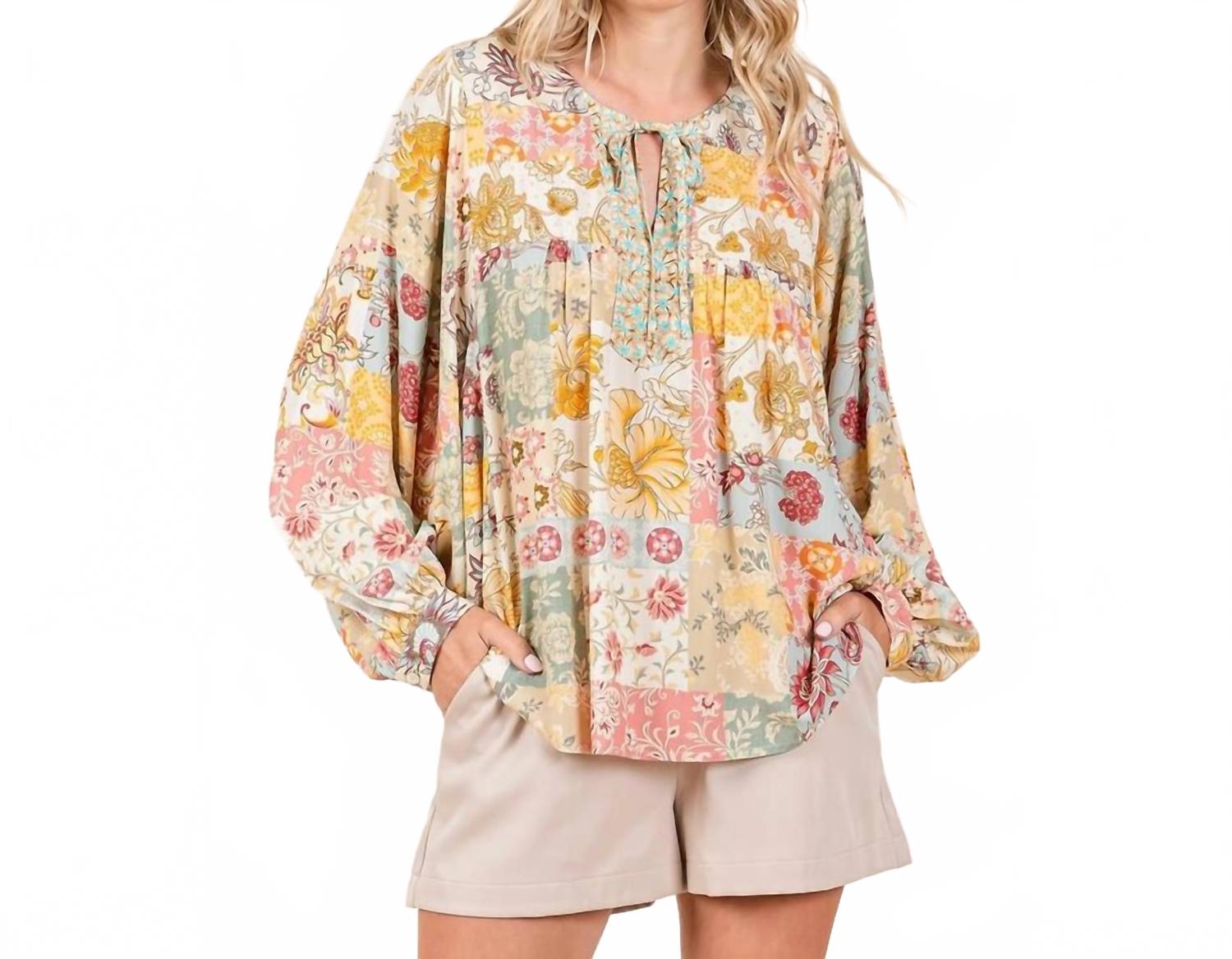 Бохо блузка с пэчворком и длинными рукавами в разноцветном исполнении Mittoshop, мультиколор
Бохо блузка с пэчворком и длинными рукавами в разноцветном исполнении Mittoshop, мультиколор