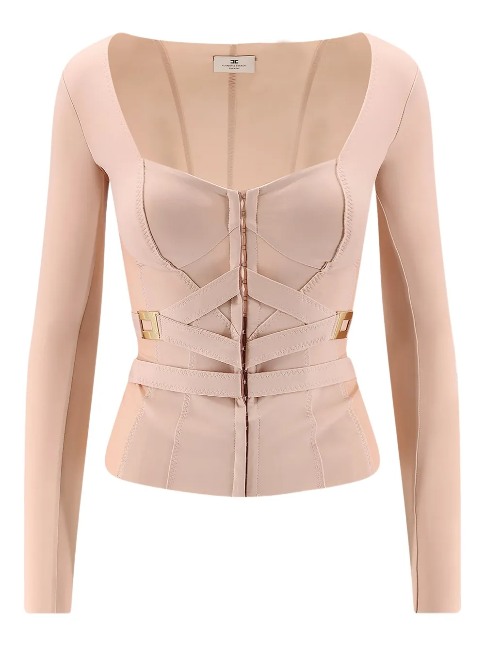 Блузка с длинными рукавами и металлическими деталями Elisabetta Franchi, бежевый
Блузка с длинными рукавами и металлическими деталями Elisabetta Franchi, бежевый