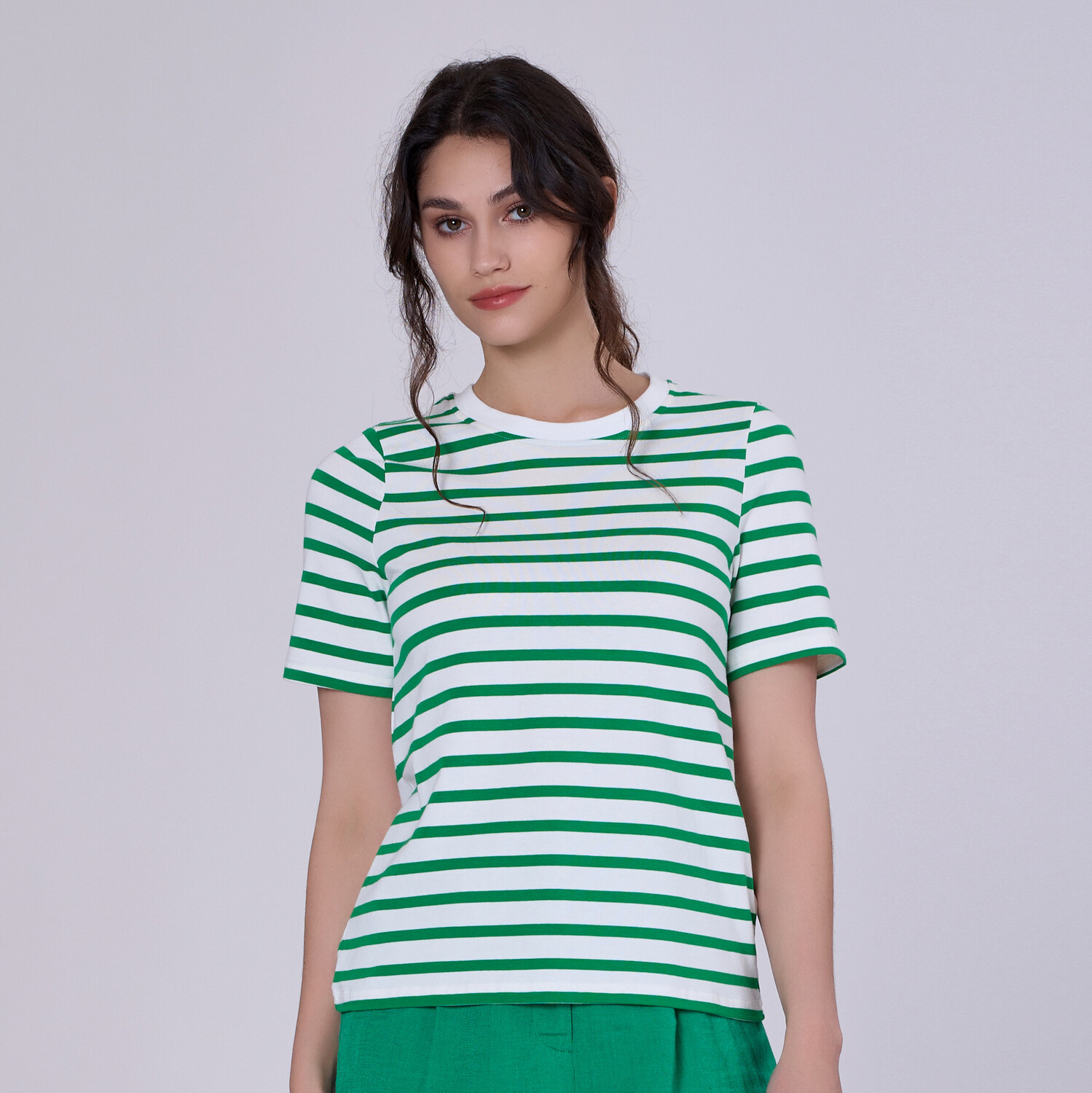 Полосатая хлопковая футболка S&J Weekends, зеленый
Полосатая хлопковая футболка S&J Weekends, зеленый