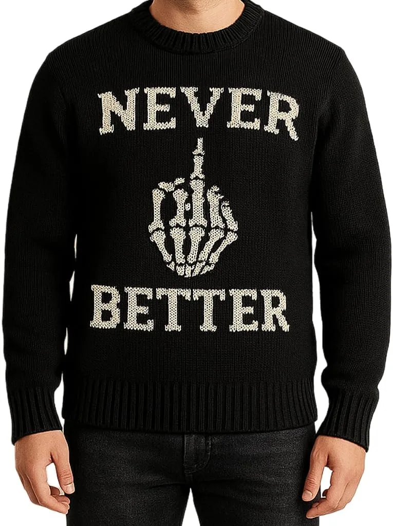 Свитер Never Better с принтом скелета Grewear
Свитер Never Better с принтом скелета Grewear