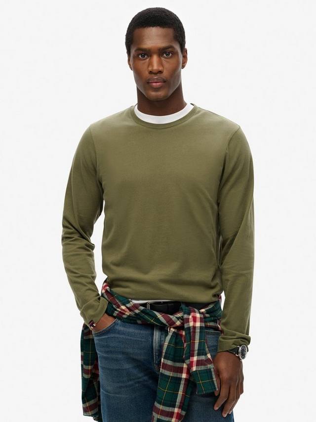 Классическая незаменимая футболка из хлопка обычного покроя с длинным рукавом Superdry, цвет Beetle Green 
Классическая незаменимая футболка из хлопка обычного покроя с длинным рукавом Superdry, цвет Beetle Green