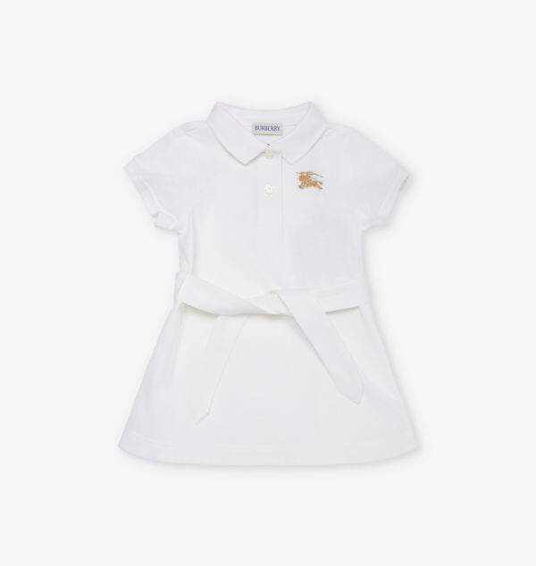 Платье-Поло Astrid из хлопка-пике с вышивкой от 6 месяцев до 2 лет Burberry, белый 
Платье-Поло Astrid из хлопка-пике с вышивкой от 6 месяцев до 2 лет Burberry, белый