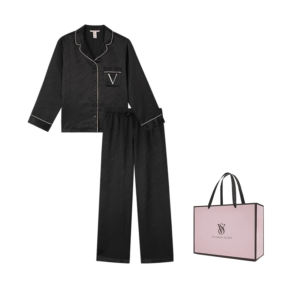 Пижамный комплект для женщин черный Victoria's Secret, подарочный набор (базовый комплект+оригинальная коробка+сумка для покупок)
Пижамный комплект для женщин черный Victoria's Secret, подарочный набор (базовый комплект+оригинальная коробка+сумка для покупок)