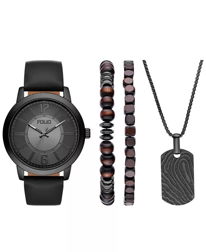 Мужские часы из черного полиуретана с тремя стрелками, 46 мм Folio
Мужские часы из черного полиуретана с тремя стрелками, 46 мм Folio
