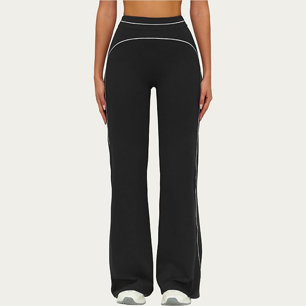 Женские активные брюки с высокой талией и расклешенными штанинами, моделирующим кроем и контрастными швами Anna-Kaci, Black
Женские активные брюки с высокой талией и расклешенными штанинами, моделирующим кроем и контрастными швами Anna-Kaci, Black