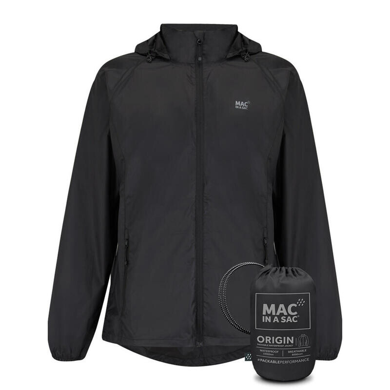 Мужской походный дождевик Mac In A Sac, черный 
Мужской походный дождевик Mac In A Sac, черный