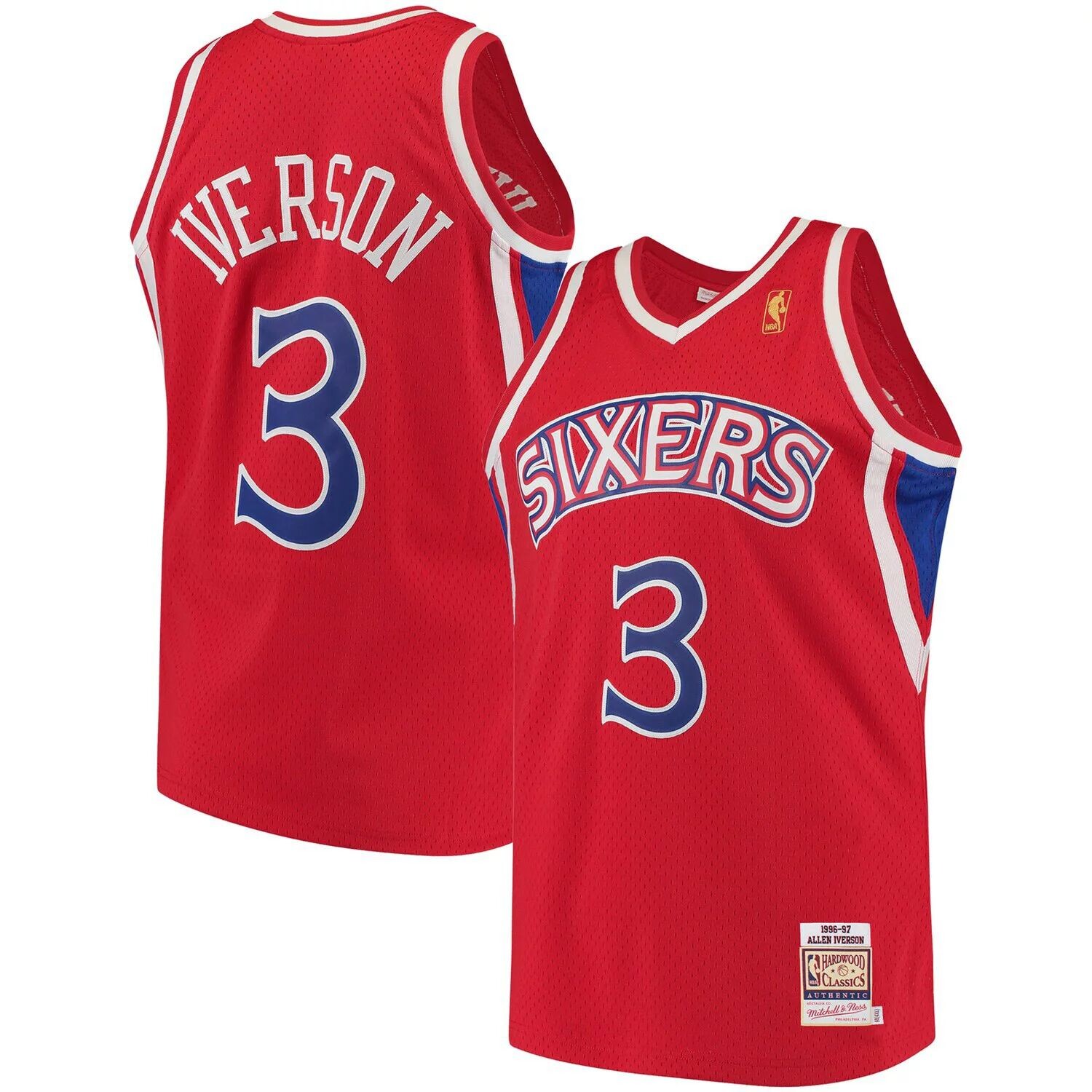 Мужской аутентичный джерси Mitchell & Ness Allen Iverson Red Philadelphia 76ers Hardwood Classics
Мужской аутентичный джерси Mitchell & Ness Allen Iverson Red Philadelphia 76ers Hardwood Classics