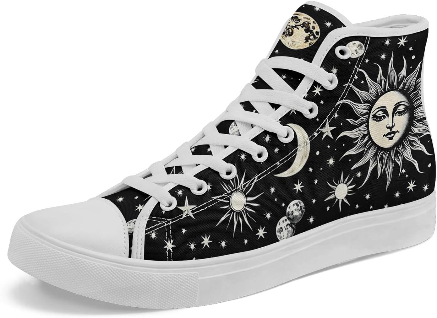 Красочные высокие кеды из парусины для мужчин и женщин с дизайном «Солнце, луна, дракон» Awsole, белый/черный
Красочные высокие кеды из парусины для мужчин и женщин с дизайном «Солнце, луна, дракон» Awsole, белый/черный